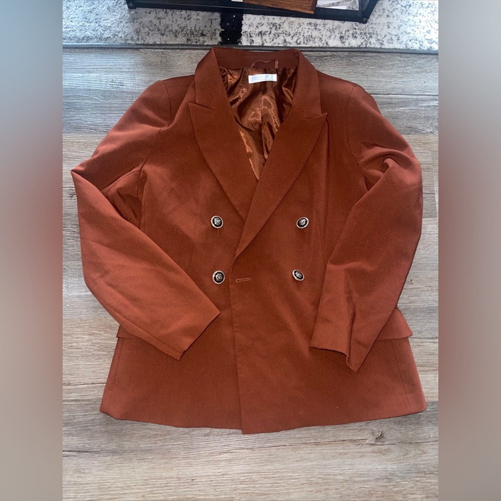 Primark Brown Button Up Blazer Jacket Size 12